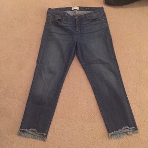 Blue jeans with cute trim by ankle